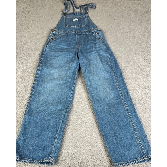 Levi's Denim Overalls Womens Small Blue Two Horse Brand Baggy Tapered Farmcore - Picture 1 of 15